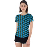 0059 Comic Head Bothered Smiley Pattern Back Cut Out Sport Tee