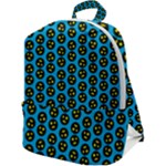 0059 Comic Head Bothered Smiley Pattern Zip Up Backpack