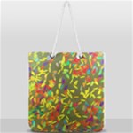 Colorful brush strokes painting on a green background                                                Full Print Rope Handle Tote (Large)