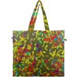 Colorful brush strokes painting on a green background                                                    Canvas Travel Bag