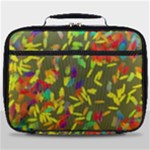 Colorful brush strokes painting on a green background                                                    Full Print Lunch Bag