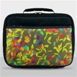 Colorful brush strokes painting on a green background                                                    Lunch Bag