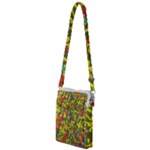 Colorful brush strokes painting on a green background                                                    Multi Function Travel Bag