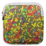 Colorful brush strokes painting on a green background                                                    Mini Square Pouch