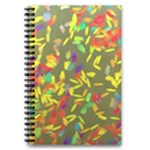 Colorful brush strokes painting on a green background                                                    5.5  x 8.5  Notebook New