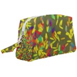 Colorful brush strokes painting on a green background                                                 Wristlet Pouch Bag (Large)