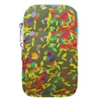Colorful brush strokes painting on a green background                                                 Waist Pouch (Large)