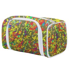 Colorful brush strokes painting on a green background                                                 Toiletries Pouch from ArtsNow.com