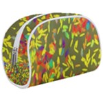 Colorful brush strokes painting on a green background                                               Makeup Case (Medium)