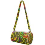 Colorful brush strokes painting on a green background                                              Mini Cylinder Bag