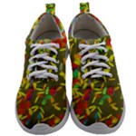 Colorful brush strokes painting on a green background                                                Mens Athletic Shoes