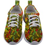 Colorful brush strokes painting on a green background                                                 Kids Athletic Shoes