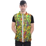 Colorful brush strokes painting on a green background                                                    Men s Puffer Vest