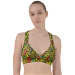 Colorful brush strokes painting on a green background                                                        Sweetheart Sports Bra