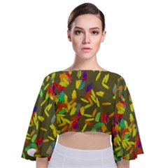 Tie Back Butterfly Sleeve Chiffon Top 