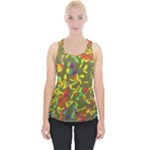 Colorful brush strokes painting on a green background                                                  Piece Up Tank Top