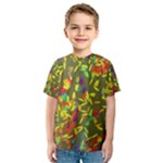 Colorful brush strokes painting on a green background                                                    Kid s Sport Mesh Tee