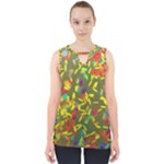 Colorful brush strokes painting on a green background                                                    Cut Out Tank Top