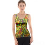 Colorful brush strokes painting on a green background                                                    Tank Top