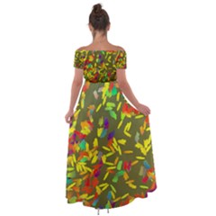 Off Shoulder Open Front Chiffon Dress 