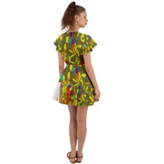 Flutter Sleeve Wrap Dress 