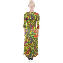 Quarter Sleeve Wrap Maxi Dress 