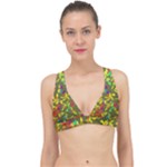Colorful brush strokes painting on a green background                                                  Classic Banded Bikini Top