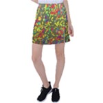 Colorful brush strokes painting on a green background                                                        Tennis Skirt