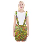 Colorful brush strokes painting on a green background                                                        Braces Suspender Skirt