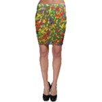 Colorful brush strokes painting on a green background                                                    Bodycon Skirt