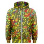 Colorful brush strokes painting on a green background                                                    Men s Zipper Hoodie