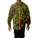 Colorful brush strokes painting on a green background                                                    Hooded Wind Breaker (Kids)