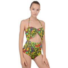 Scallop Top Cut Out Swimsuit 