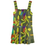 Colorful brush strokes painting on a green background                                                  Kids  Layered Skirt Swimsuit