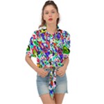 Colorful paint texture                                                    Tie Front Shirt