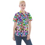 Colorful paint texture                                                  Women s Short Sleeve Pocket Shirt