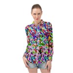Colorful paint texture                                                  Long Sleeve Chiffon Shirt