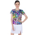 Colorful paint texture                                                  Women s Mesh Sports Top
