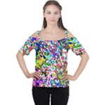 Colorful paint texture                                                    Women s Cutout Shoulder Tee