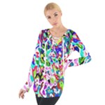 Colorful paint texture                                                     Women s Tie Up Tee