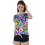 Colorful paint texture                                                    Short Sleeve Foldover Tee