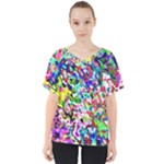 Colorful paint texture                                                   V-Neck Dolman Drape Top