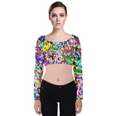 Velvet Long Sleeve Crop Top 