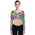 Colorful paint texture                                                   Velvet Long Sleeve Crop Top