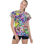 Colorful paint texture                                                 Ruffle Collar Chiffon Blouse