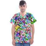 Colorful paint texture                                                     Men s V-Neck Scrub Top