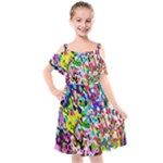 Colorful paint texture                                                      Cut Out Shoulders Chiffon Dress