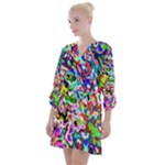 Colorful paint texture                                                     Open Neck Shift Dress