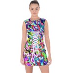 Colorful paint texture                                                       Lace Up Front Bodycon Dress