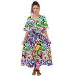 Colorful paint texture                                                      Kimono Sleeve Boho Dress